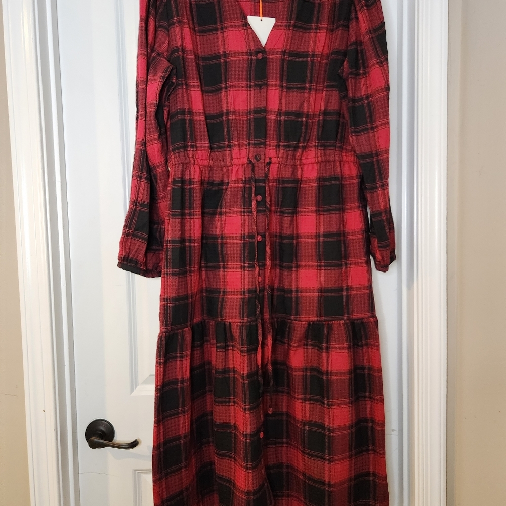 NWT Knox Rose Plaid Midi Dress
